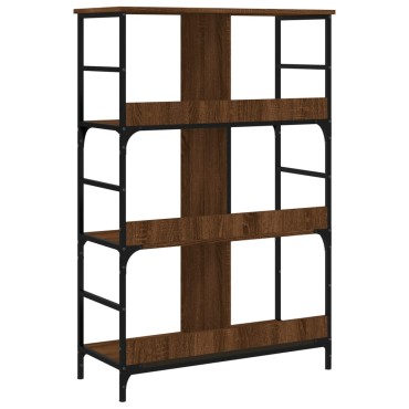 vidaXL Βιβλιοθήκη Καφέ Δρυς 78,5x33x117,5cm Επεξεργασμένο Ξύλο 1 τεμ.