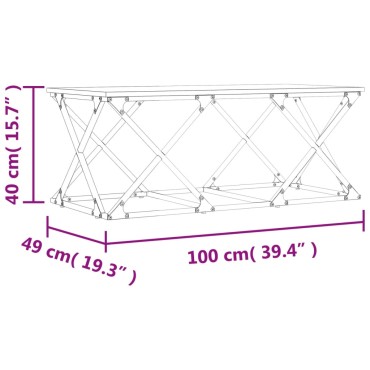 vidaXL Τραπεζάκι Σαλονιού Καφέ Δρυς 100x49x40cm Επεξεργασμένο Ξύλο 1 τεμ.