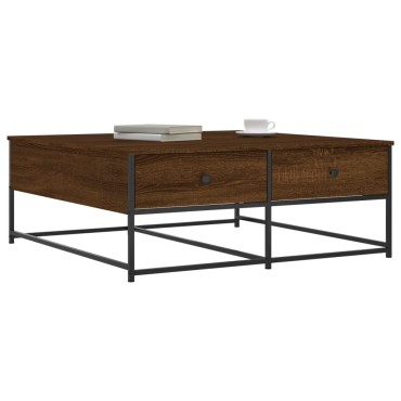 vidaXL Τραπεζάκι Σαλονιού Καφέ Δρυς 100x99x40cm Επεξεργ. Ξύλο 1 τεμ.