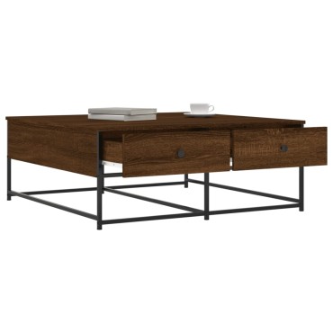 vidaXL Τραπεζάκι Σαλονιού Καφέ Δρυς 100x99x40cm Επεξεργ. Ξύλο 1 τεμ.