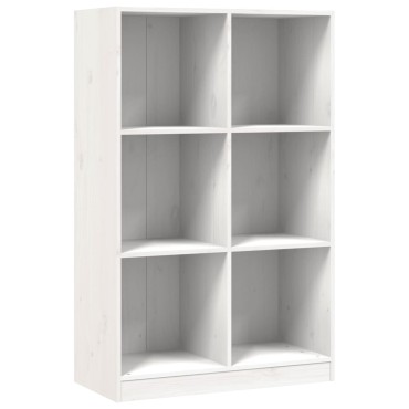 vidaXL Βιβλιοθήκη Λευκή 70x33x110cm από Μασίφ Ξύλο Πεύκου 1 τεμ.