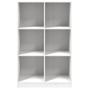 vidaXL Βιβλιοθήκη Λευκή 70x33x110cm από Μασίφ Ξύλο Πεύκου 1 τεμ.
