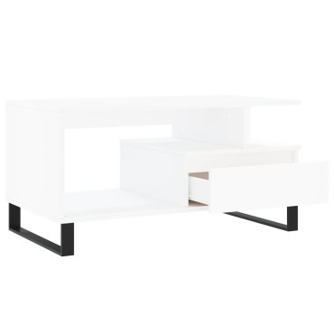 vidaXL Τραπεζάκι Σαλονιού Λευκό 90x49 x45cm από Επεξεργασμένο Ξύλο 1 τεμ.