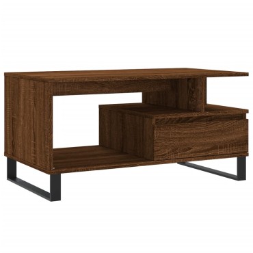 vidaXL Τραπεζάκι Σαλονιού Καφέ Δρυς 90x49x45cm Επεξεργασμ. Ξύλο 1 τεμ.