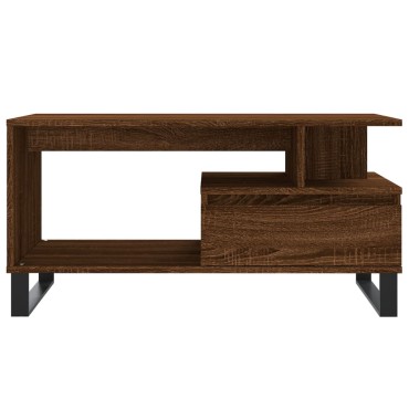 vidaXL Τραπεζάκι Σαλονιού Καφέ Δρυς 90x49x45cm Επεξεργασμ. Ξύλο 1 τεμ.