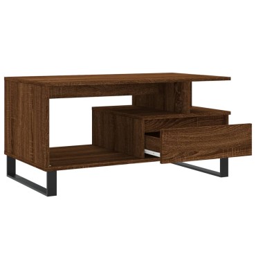 vidaXL Τραπεζάκι Σαλονιού Καφέ Δρυς 90x49x45cm Επεξεργασμ. Ξύλο 1 τεμ.
