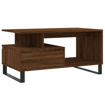 vidaXL Τραπεζάκι Σαλονιού Καφέ Δρυς 90x49x45cm Επεξεργασμ. Ξύλο 1 τεμ.