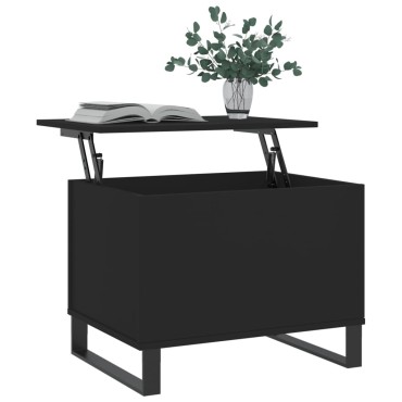 vidaXL Τραπεζάκι Σαλονιού Μαύρο 60x44,5x45cm Επεξεργασμένο Ξύλο 1 τεμ.