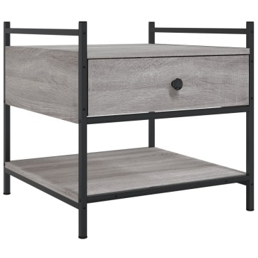 vidaXL Τραπεζάκι Σαλονιού Γκρι Sonoma 50x50x50cm Επεξεργασμένο Ξύλο 1 τεμ.
