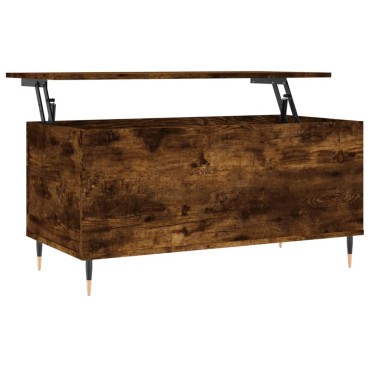 vidaXL Τραπεζάκι Σαλονιού Καπνιστή Δρυς 90x44,5x45cm Επεξ. Ξύλο 1 τεμ.