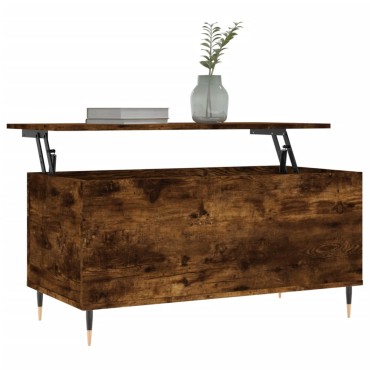 vidaXL Τραπεζάκι Σαλονιού Καπνιστή Δρυς 90x44,5x45cm Επεξ. Ξύλο 1 τεμ.