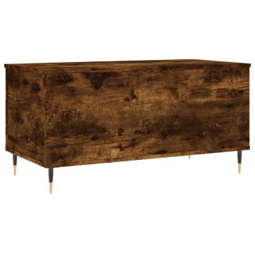 vidaXL Τραπεζάκι Σαλονιού Καπνιστή Δρυς 90x44,5x45cm Επεξ. Ξύλο 1 τεμ.
