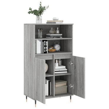vidaXL Ντουλάπι Γκρι Sonoma 60x36x110cm από Επεξεργασμένο Ξύλο 1 τεμ.