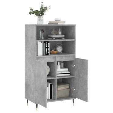vidaXL Ντουλάπι Γκρι σκυροδέματος 60x36x110cm από Επεξεργασμένο Ξύλο 1 τεμ.