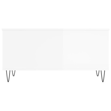 vidaXL Τραπεζάκι Σαλονιού Γυαλ. Λευκό 90x44,5x45cm Επεξεργ. Ξύλο 1 τεμ.