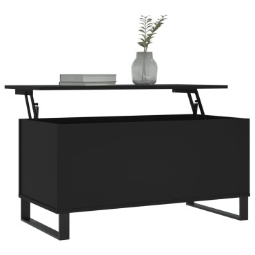 vidaXL Τραπεζάκι Σαλονιού Μαύρο 90x44,5x45cm Επεξεργασμένο Ξύλο 1 τεμ.