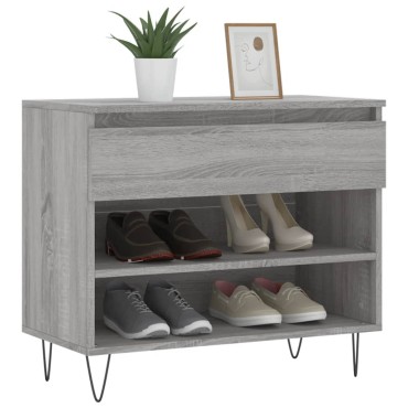 vidaXL Παπουτσοθήκη Γκρι Sonoma 70x36x60cm από Επεξεργασμένο Ξύλο