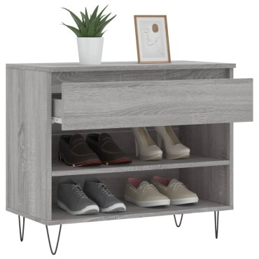 vidaXL Παπουτσοθήκη Γκρι Sonoma 70x36x60cm από Επεξεργασμένο Ξύλο