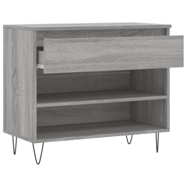vidaXL Παπουτσοθήκη Γκρι Sonoma 70x36x60cm από Επεξεργασμένο Ξύλο