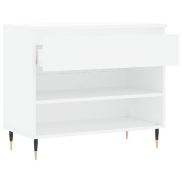 vidaXL Παπουτσοθήκη Λευκή 70x36x60cm από Επεξεργασμένο Ξύλο