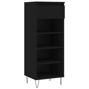 vidaXL Παπουτσοθήκη Μαύρη 40x36x105cm από Επεξεργασμένο Ξύλο
