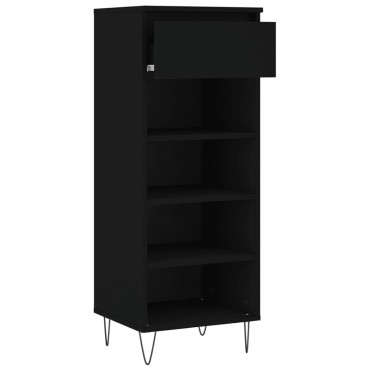 vidaXL Παπουτσοθήκη Μαύρη 40x36x105cm από Επεξεργασμένο Ξύλο