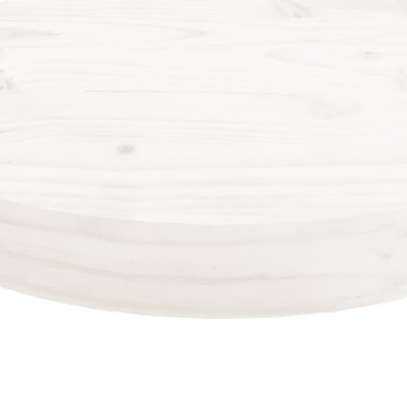 vidaXL Επιφάνεια Τραπεζιού Στρογγυλή Λευκή 60x3cm Μασίφ Ξύλο Πεύκου 1 τεμ.
