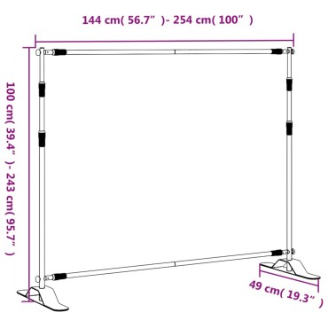 vidaXL Βάσεις Φόντου 2 τεμ. Μαύρες 254 x 243 εκ. από Ατσάλι