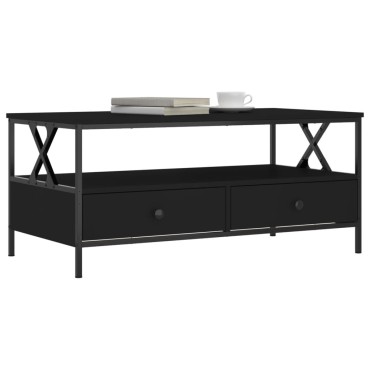 vidaXL Τραπεζάκι Σαλονιού Μαύρο 100x51x45cm από Επεξεργασμένο Ξύλο 1 τεμ.