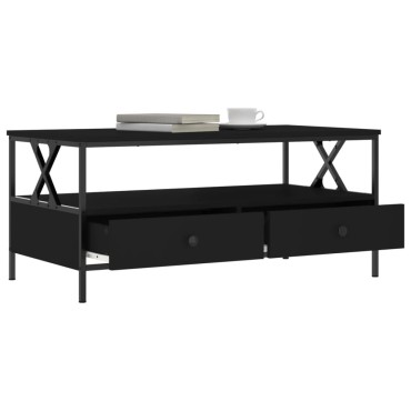 vidaXL Τραπεζάκι Σαλονιού Μαύρο 100x51x45cm από Επεξεργασμένο Ξύλο 1 τεμ.