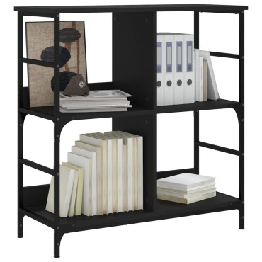 vidaXL Βιβλιοθήκη Μαύρη 78,5x33x82cm από Επεξεργασμένο Ξύλο 1 τεμ.