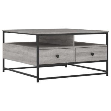 vidaXL Τραπεζάκι Σαλονιού Γκρι Sonoma 80x80x45cm Επεξεργ. Ξύλο 1 τεμ.