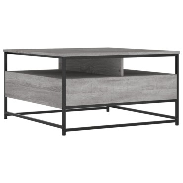 vidaXL Τραπεζάκι Σαλονιού Γκρι Sonoma 80x80x45cm Επεξεργ. Ξύλο 1 τεμ.