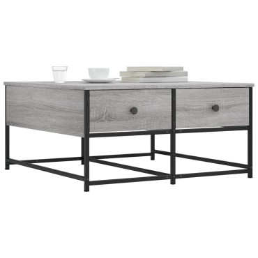 vidaXL Τραπεζάκι Σαλονιού Γκρι Sonoma 80x80x40cm Επεξεργασμένο Ξύλο 1 τεμ.