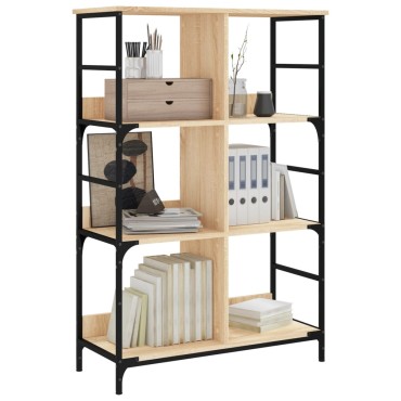vidaXL Βιβλιοθήκη Sonoma Δρυς 78,5x33x117,5cm Επεξεργασμένο Ξύλο 1 τεμ.