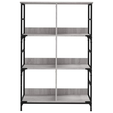 vidaXL Βιβλιοθήκη Γκρι Sonoma 78,5x33x117,5cm Επεξεργασμένο Ξύλο 1 τεμ.