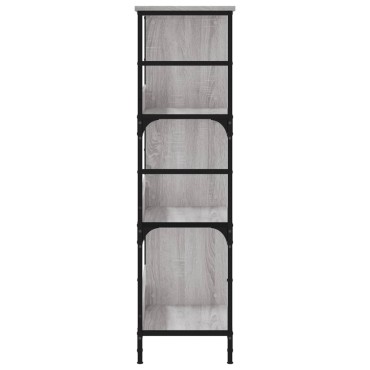 vidaXL Βιβλιοθήκη Γκρι Sonoma 78,5x33x117,5cm Επεξεργασμένο Ξύλο 1 τεμ.