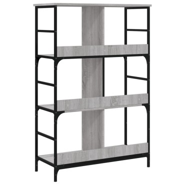 vidaXL Βιβλιοθήκη Γκρι Sonoma 78,5x33x117,5cm Επεξεργασμένο Ξύλο 1 τεμ.