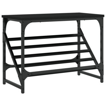 vidaXL Παπουτσοθήκη Μαύρη 60x30x45cm από Επεξεργασμένο Ξύλο