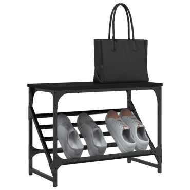 vidaXL Παπουτσοθήκη Μαύρη 60x30x45cm από Επεξεργασμένο Ξύλο