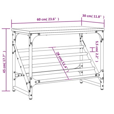 vidaXL Παπουτσοθήκη Μαύρη 60x30x45cm από Επεξεργασμένο Ξύλο
