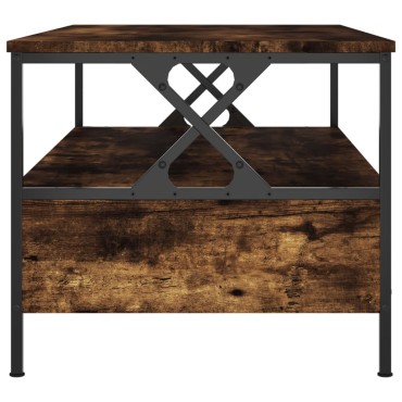 vidaXL Τραπεζάκι Σαλονιού Καπνιστή Δρυς 100x51x 45cm Επεξεργ. Ξύλο 1 τεμ.