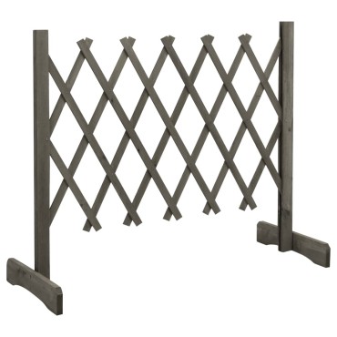 vidaXL Καφασωτό Φράχτης Κήπου Γκρι 120x60cm Μασίφ Ξύλο Ελάτης