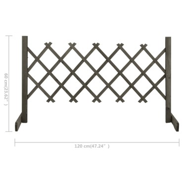 vidaXL Καφασωτό Φράχτης Κήπου Γκρι 120x60cm Μασίφ Ξύλο Ελάτης