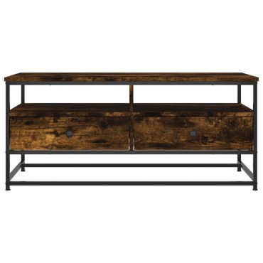 vidaXL Τραπεζάκι Σαλονιού Καπνιστή Δρυς 100x51x 45cm Επεξεργ. Ξύλο 1 τεμ.