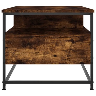 vidaXL Τραπεζάκι Σαλονιού Καπνιστή Δρυς 100x51x 45cm Επεξεργ. Ξύλο 1 τεμ.