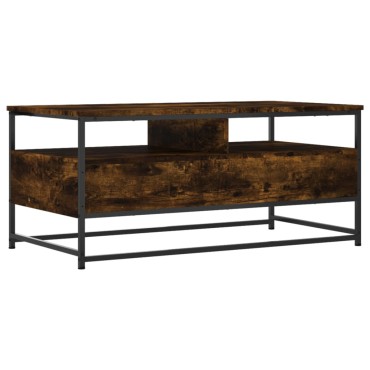 vidaXL Τραπεζάκι Σαλονιού Καπνιστή Δρυς 100x51x 45cm Επεξεργ. Ξύλο 1 τεμ.