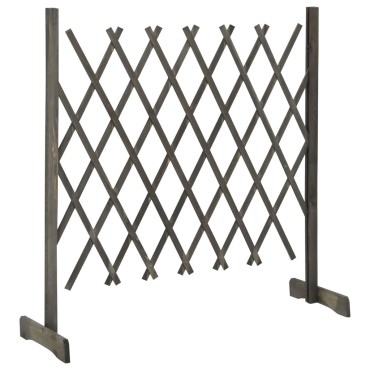 vidaXL Καφασωτό Φράχτης Κήπου Γκρι 120x90cm Μασίφ Ξύλο Ελάτης