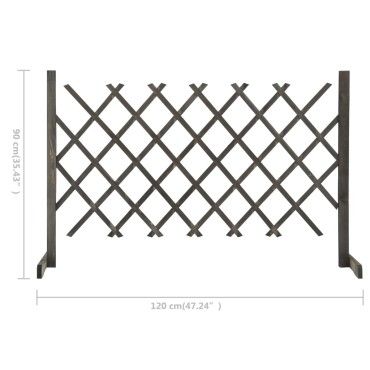 vidaXL Καφασωτό Φράχτης Κήπου Γκρι 120x90cm Μασίφ Ξύλο Ελάτης