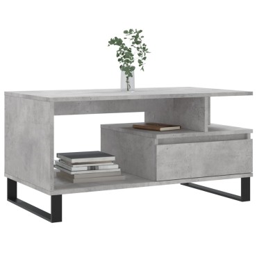 vidaXL Τραπεζάκι Σαλονιού Γκρι Σκυρ. 90x49x45cm Επεξεργασμένο Ξύλο 1 τεμ.